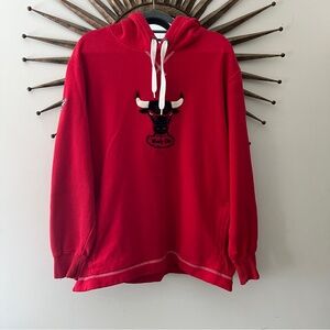 Vintage Majestic Hardwood Classics Chicago Bulls Hoodie Sweatshirt Red  Med  NBA